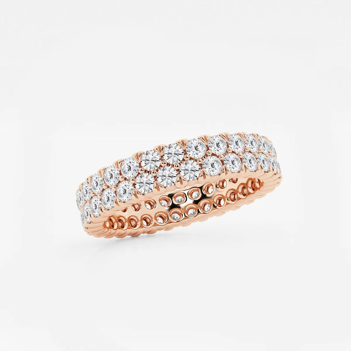 Duetéra Round Lab-Grown Diamond Double Row Pavé Eternity Band