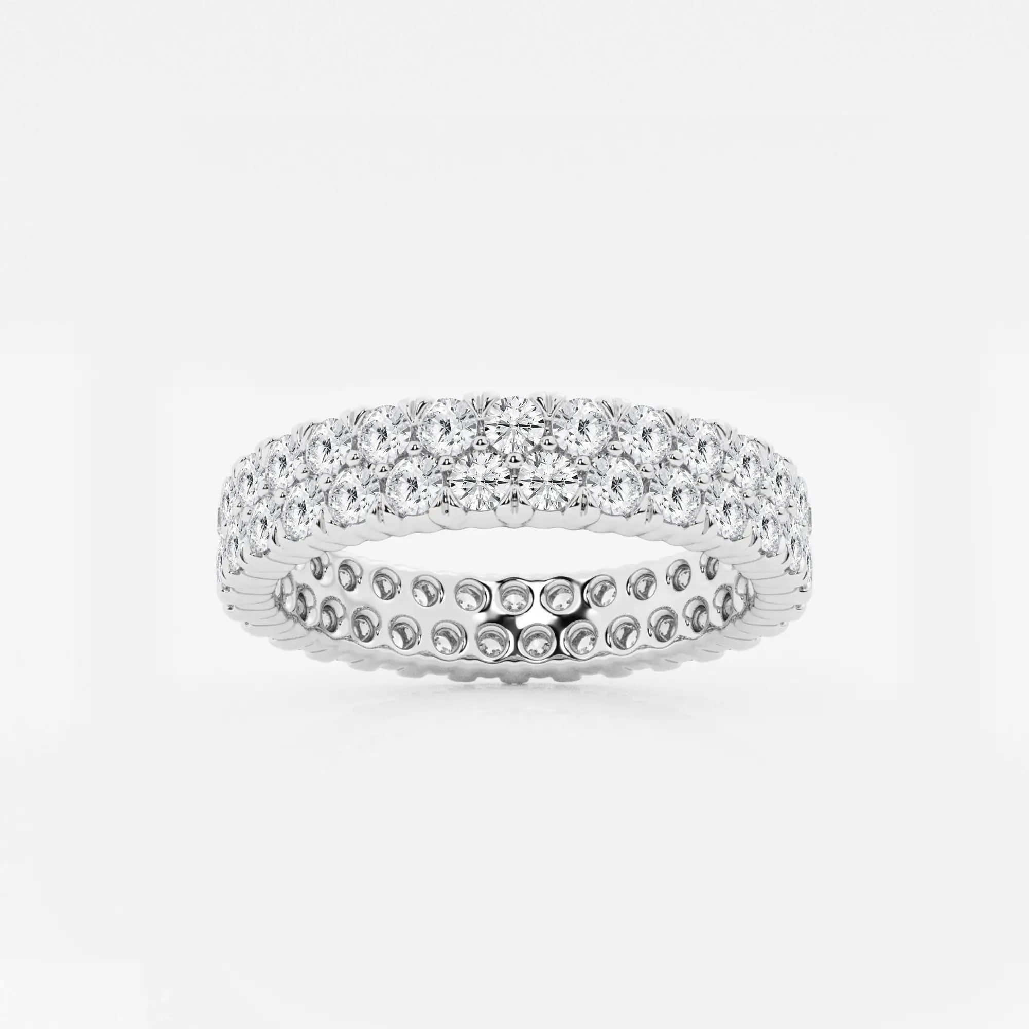 Duetéra Round Lab-Grown Diamond Double Row Pavé Eternity Band