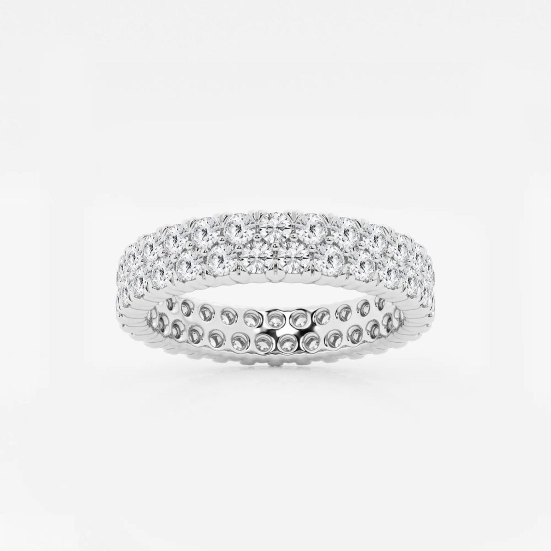 Duetéra Round Lab-Grown Diamond Double Row Pavé Eternity Band