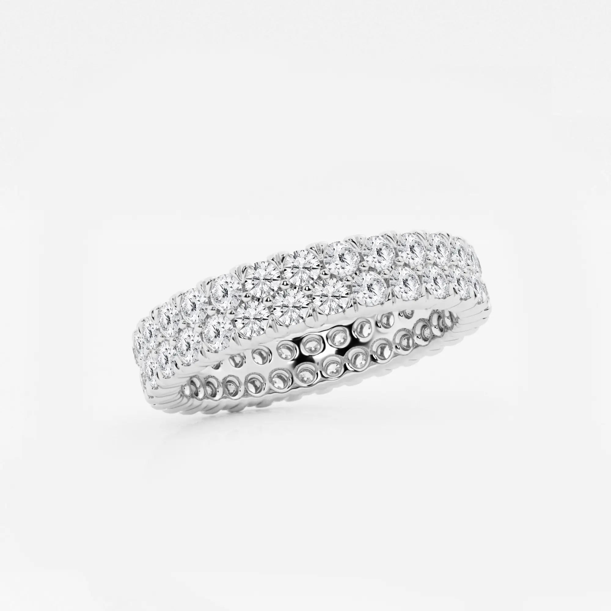 Duetéra Round Lab-Grown Diamond Double Row Pavé Eternity Band