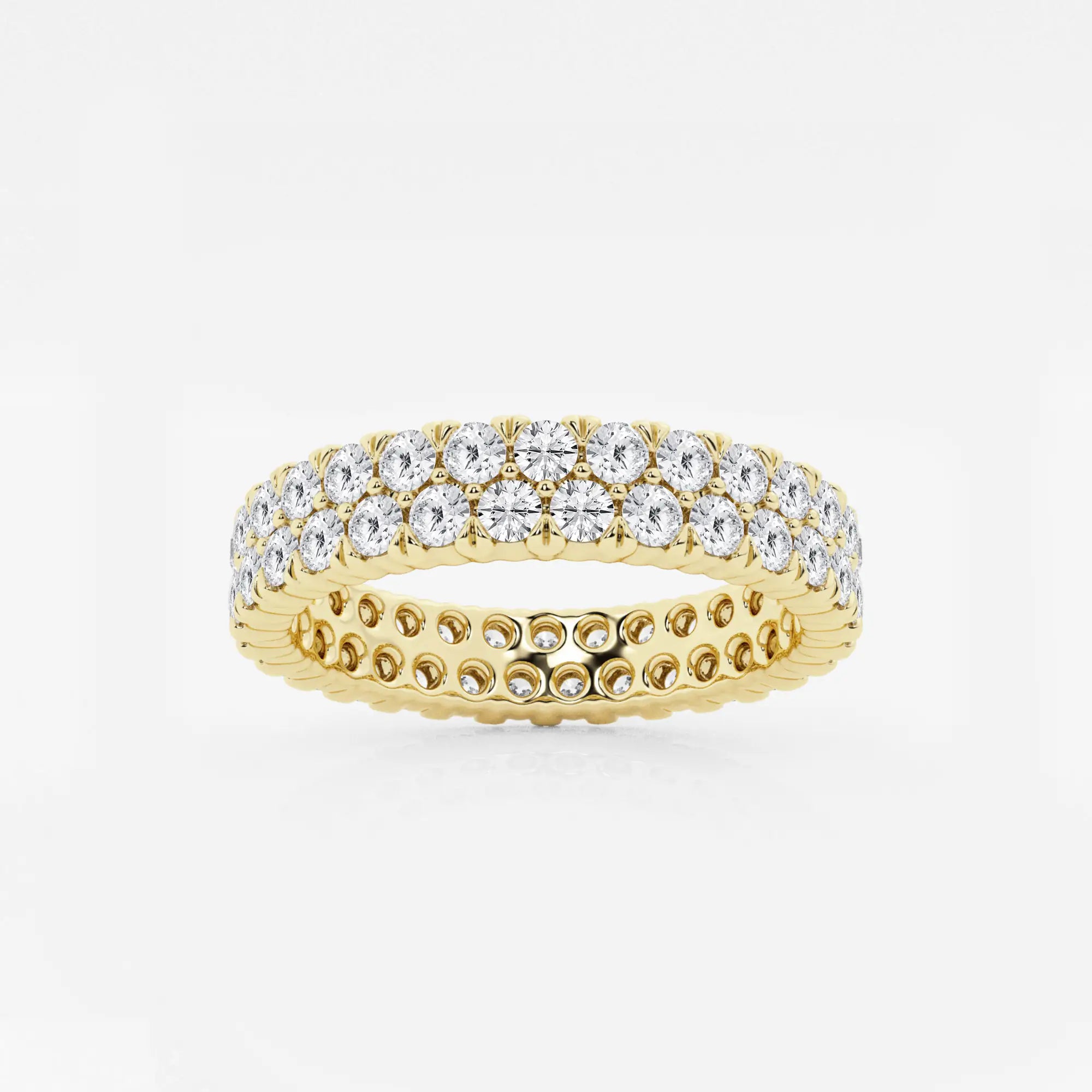 Duetéra Round Lab-Grown Diamond Double Row Pavé Eternity Band