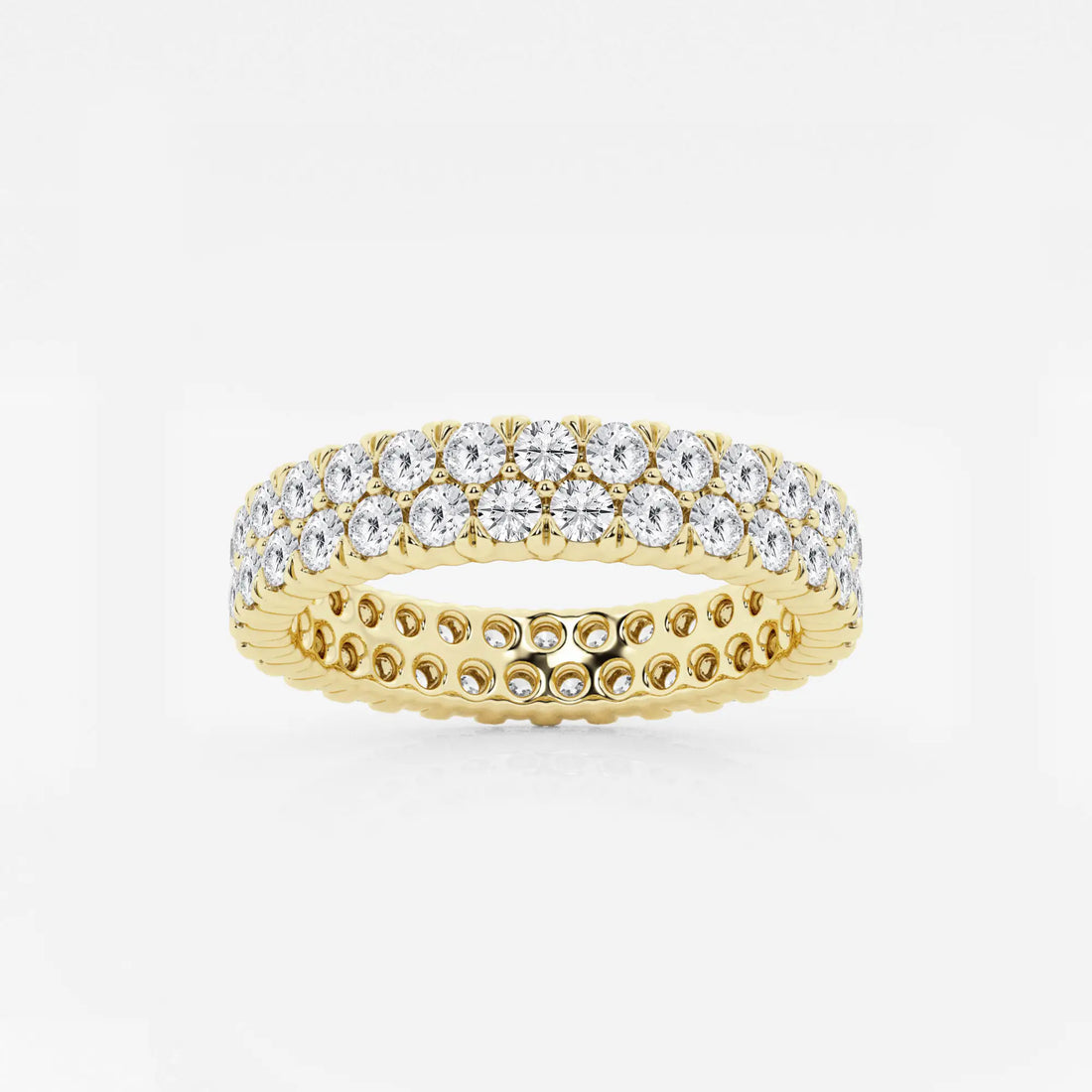 Duetéra Round Lab-Grown Diamond Double Row Pavé Eternity Band