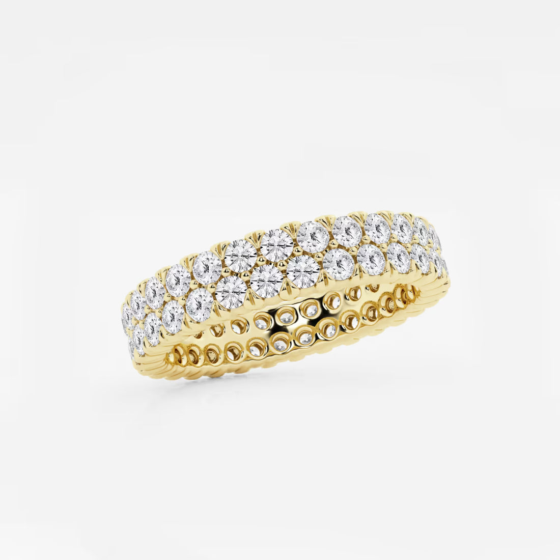 Duetéra Round Lab-Grown Diamond Double Row Pavé Eternity Band