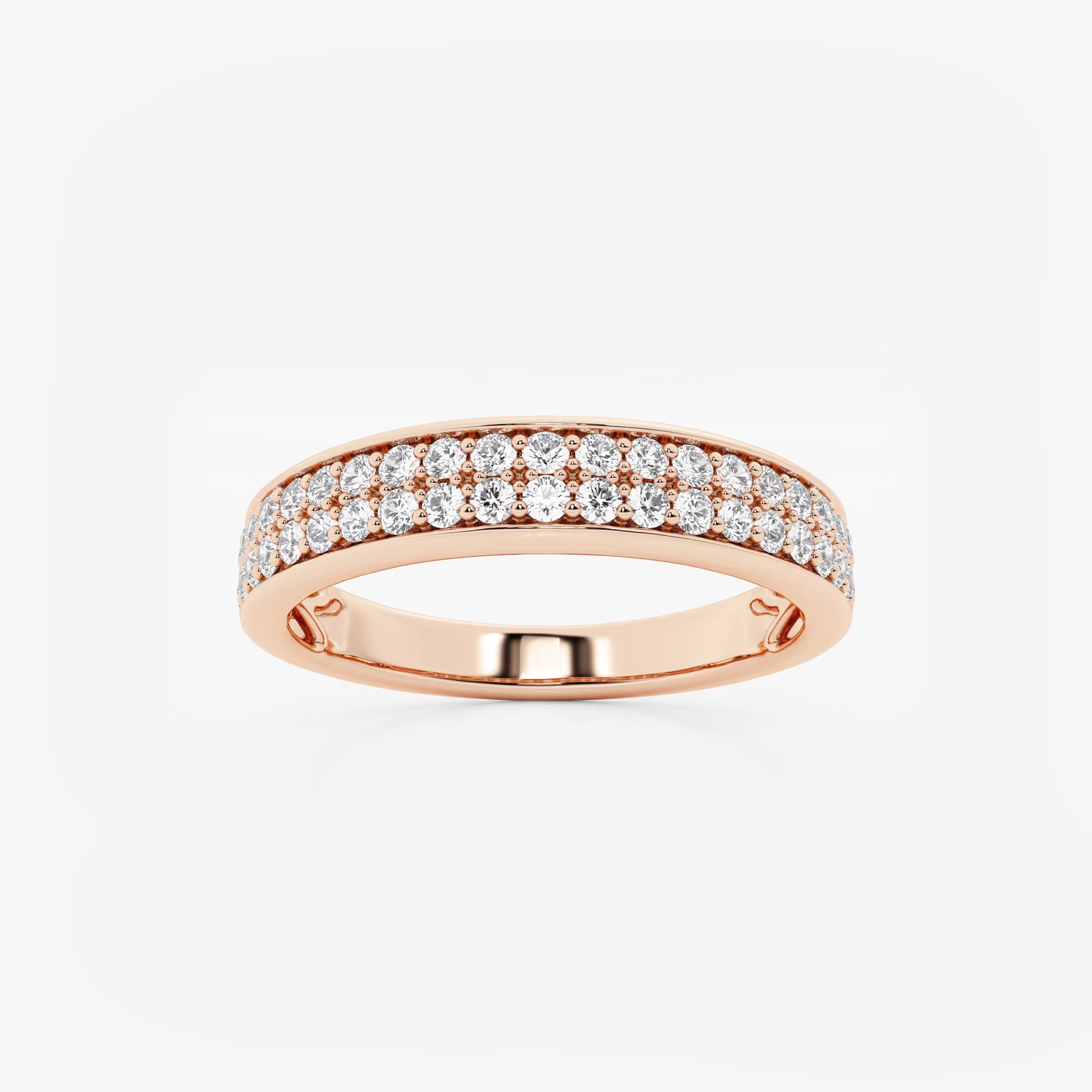 Duoluxe Round Lab-Grown Diamond Double Row Wedding Band