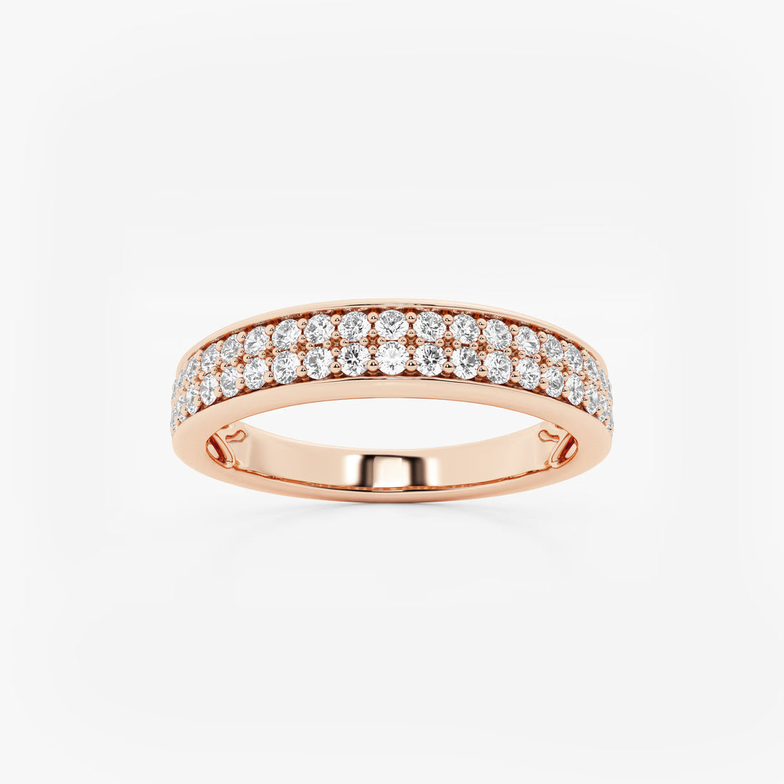 Duoluxe Round Lab-Grown Diamond Double Row Wedding Band