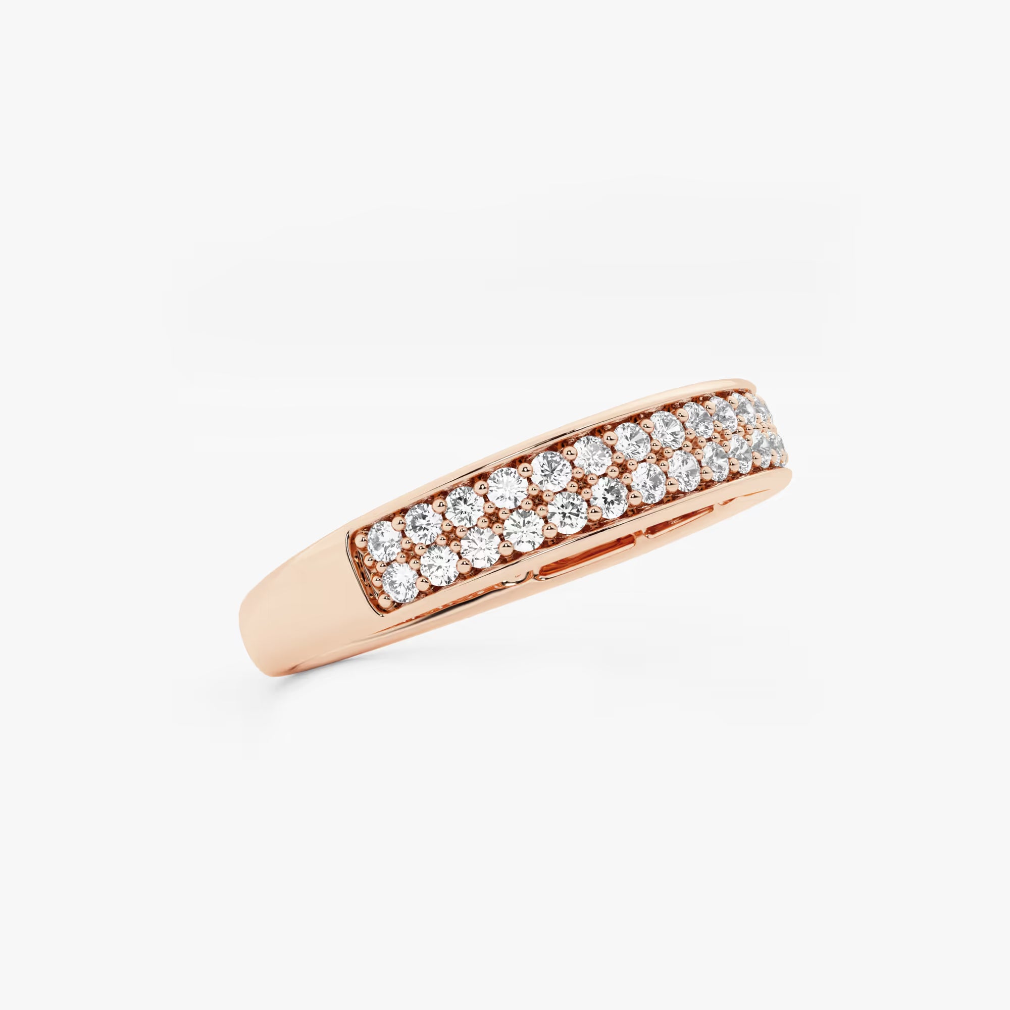 Duoluxe Round Lab-Grown Diamond Double Row Wedding Band
