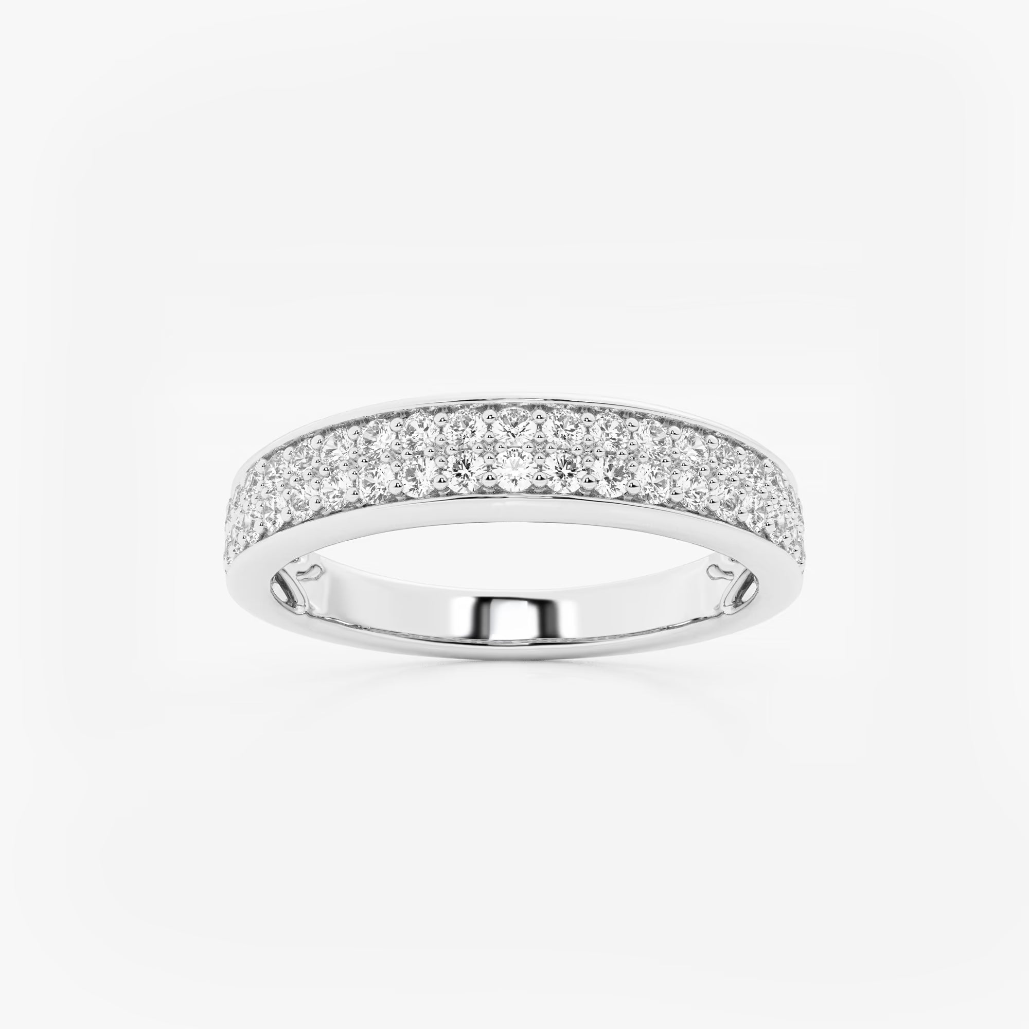 Duoluxe Round Lab-Grown Diamond Double Row Wedding Band