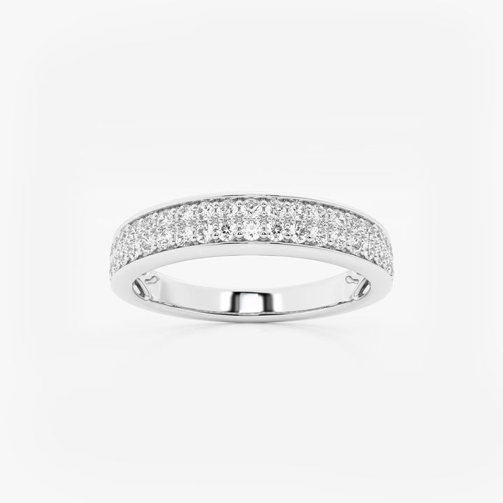 Duoluxe Round Lab-Grown Diamond Double Row Wedding Band