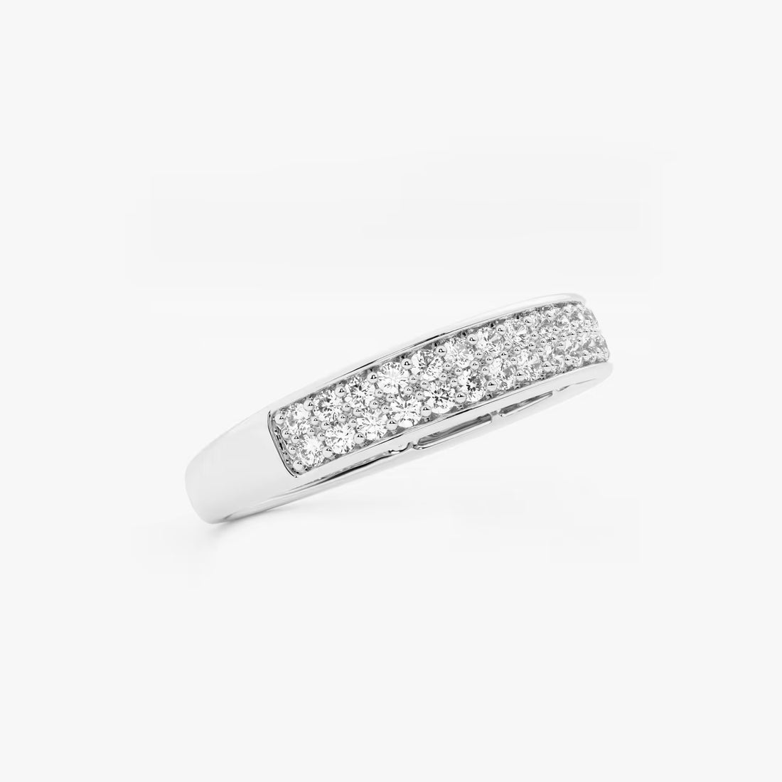 Duoluxe Round Lab-Grown Diamond Double Row Wedding Band