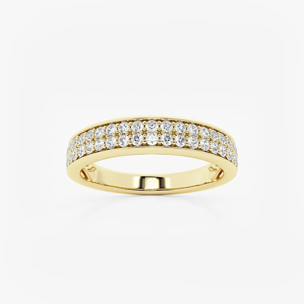 Duoluxe Round Lab-Grown Diamond Double Row Wedding Band