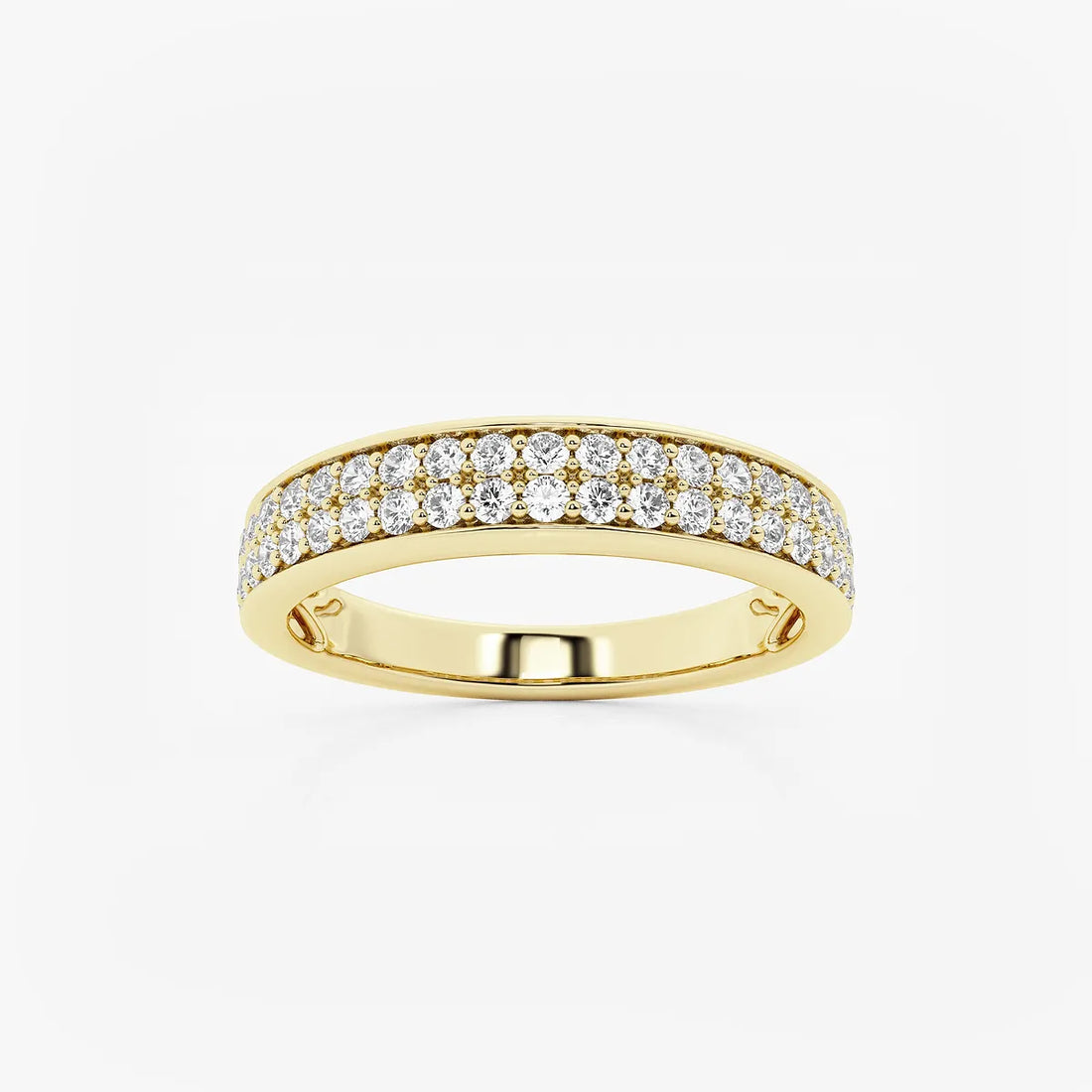 Duoluxe Round Lab-Grown Diamond Double Row Wedding Band