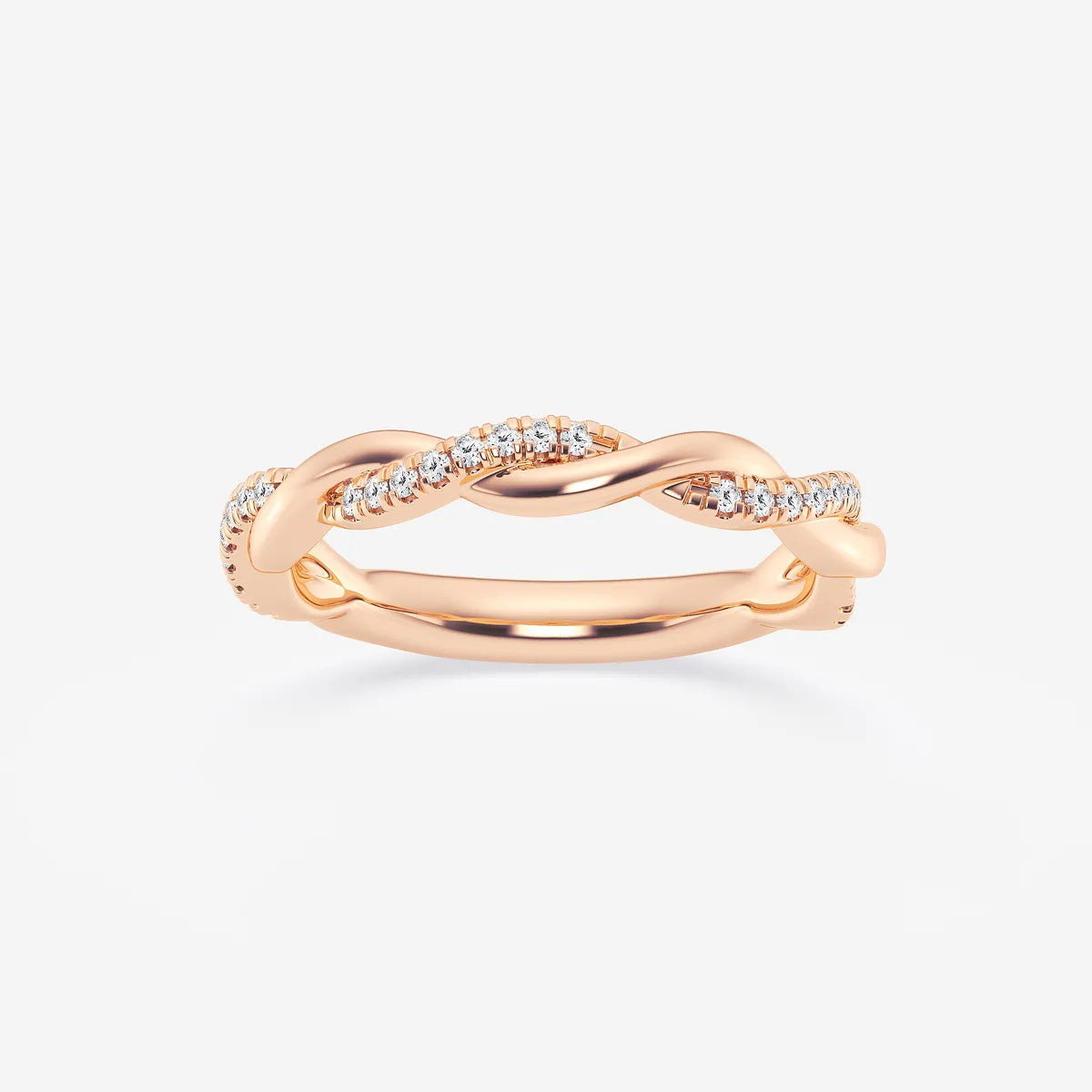 Twistelle Round Lab-Grown Diamond Twisted Wedding Band