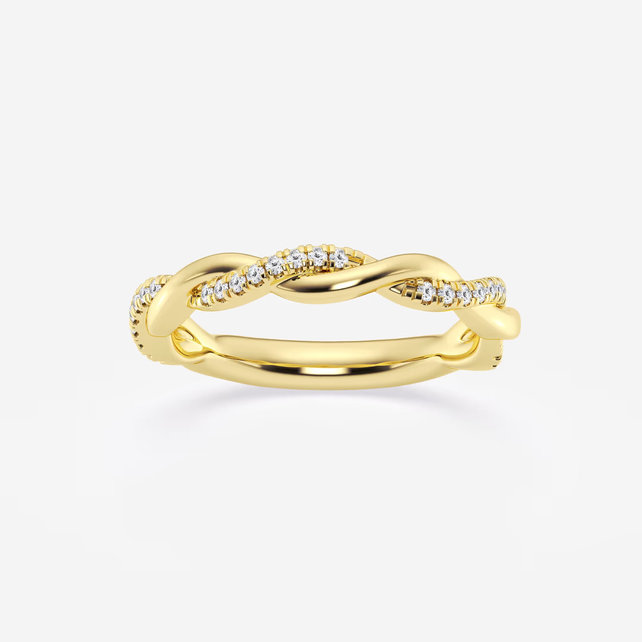 Twistelle Round Lab-Grown Diamond Twisted Wedding Band
