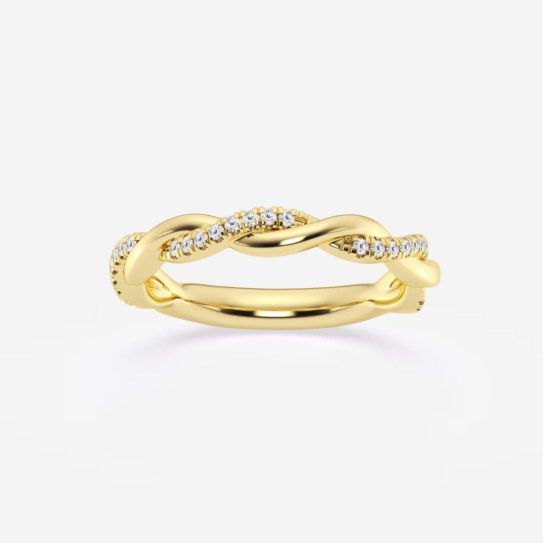 Twistelle Round Lab-Grown Diamond Twisted Wedding Band