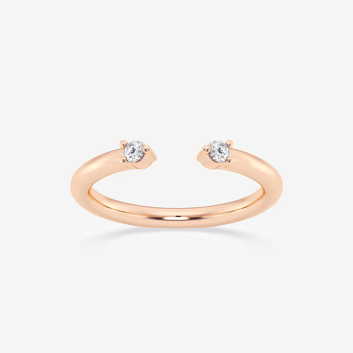 Duetelle Round Lab-Grown Diamond Two-Stone Nesting Wedding Band