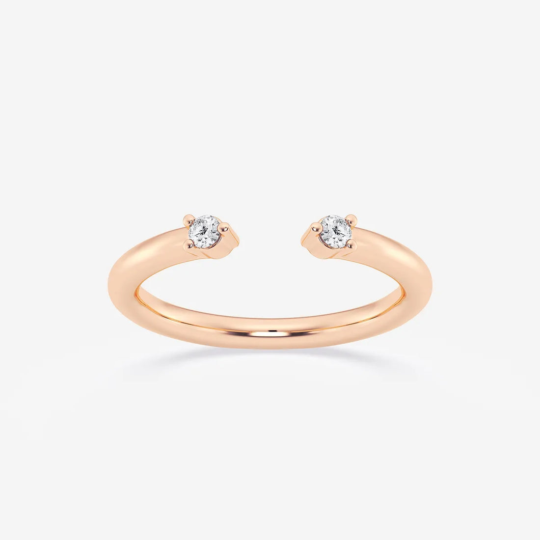 Duetelle Round Lab-Grown Diamond Two-Stone Nesting Wedding Band