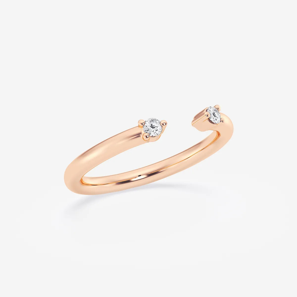 Duetelle Round Lab-Grown Diamond Two-Stone Nesting Wedding Band