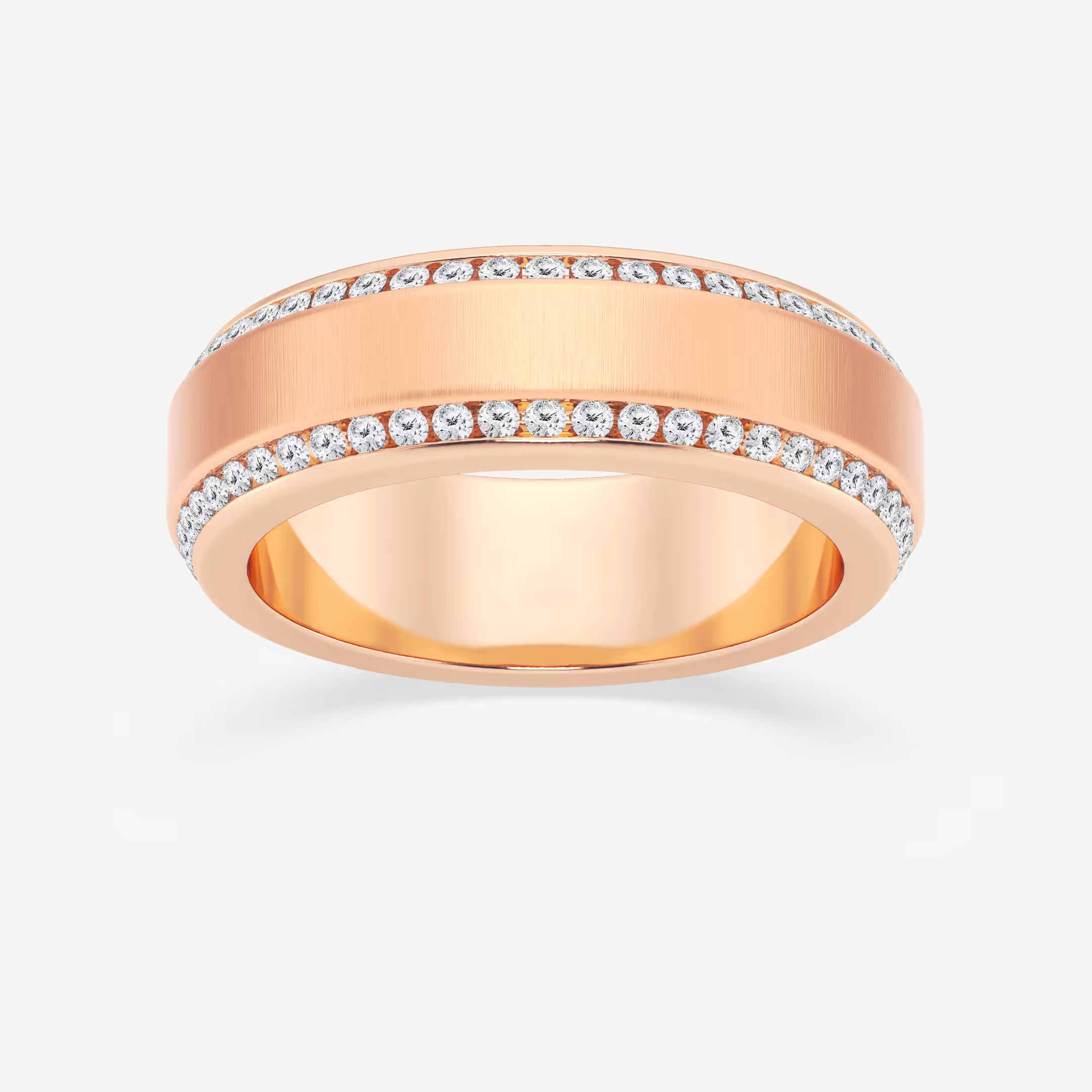 EternaBevel Round Lab-Grown Diamond Satin Finish Eternity Band