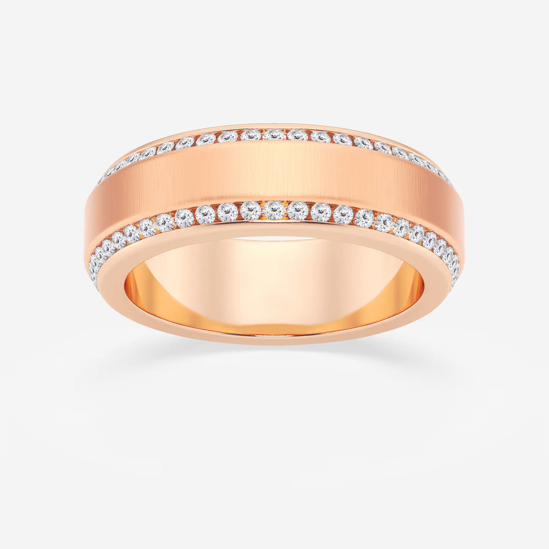 EternaBevel Round Lab-Grown Diamond Satin Finish Eternity Band