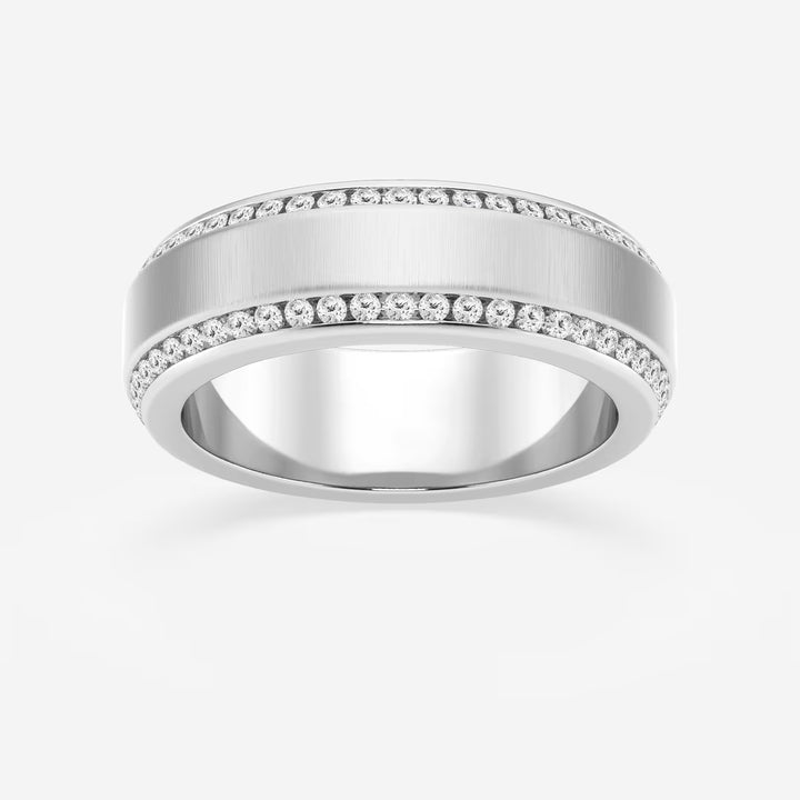 EternaBevel Round Lab-Grown Diamond Satin Finish Eternity Band