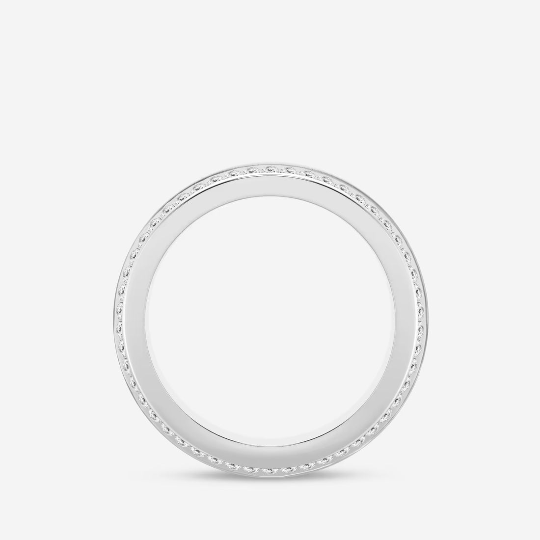 EternaBevel Round Lab-Grown Diamond Satin Finish Eternity Band