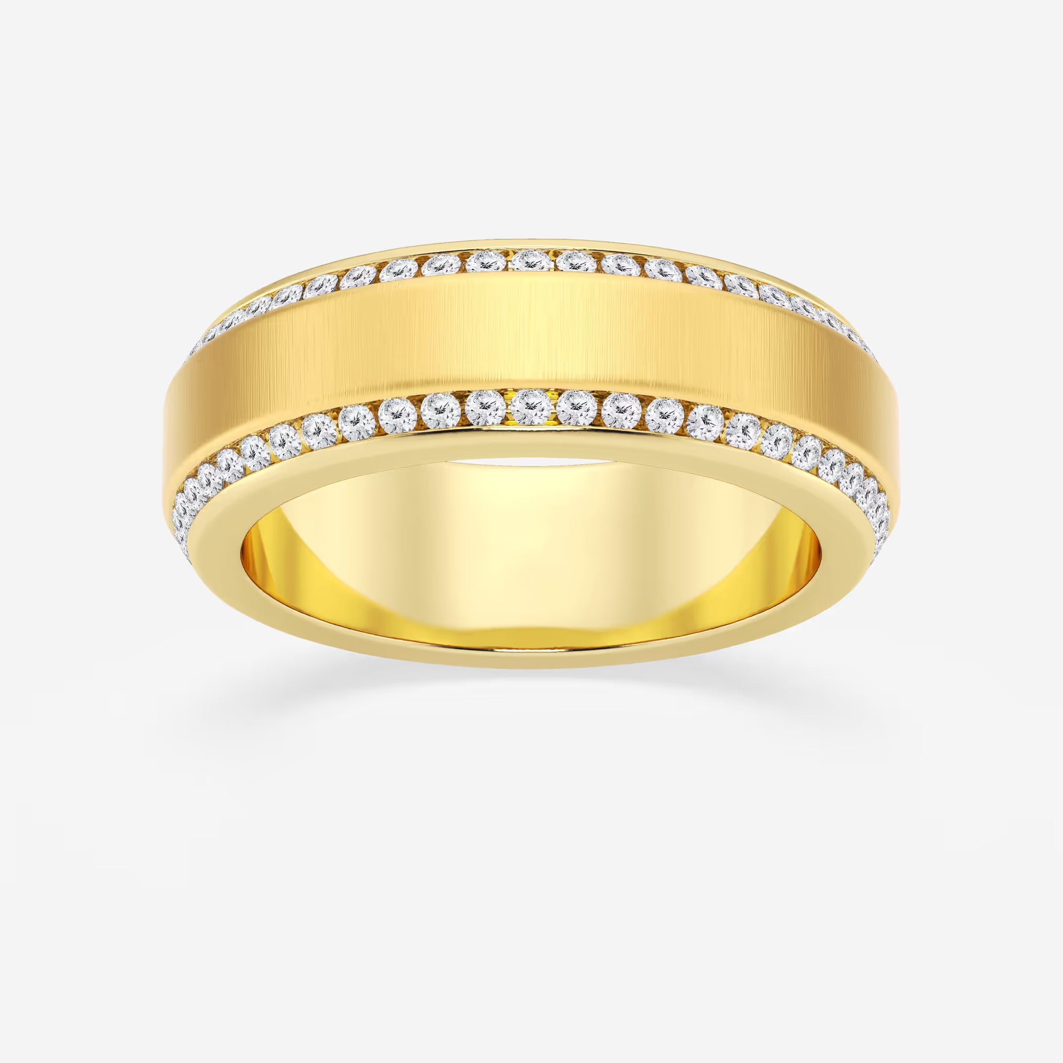 EternaBevel Round Lab-Grown Diamond Satin Finish Eternity Band
