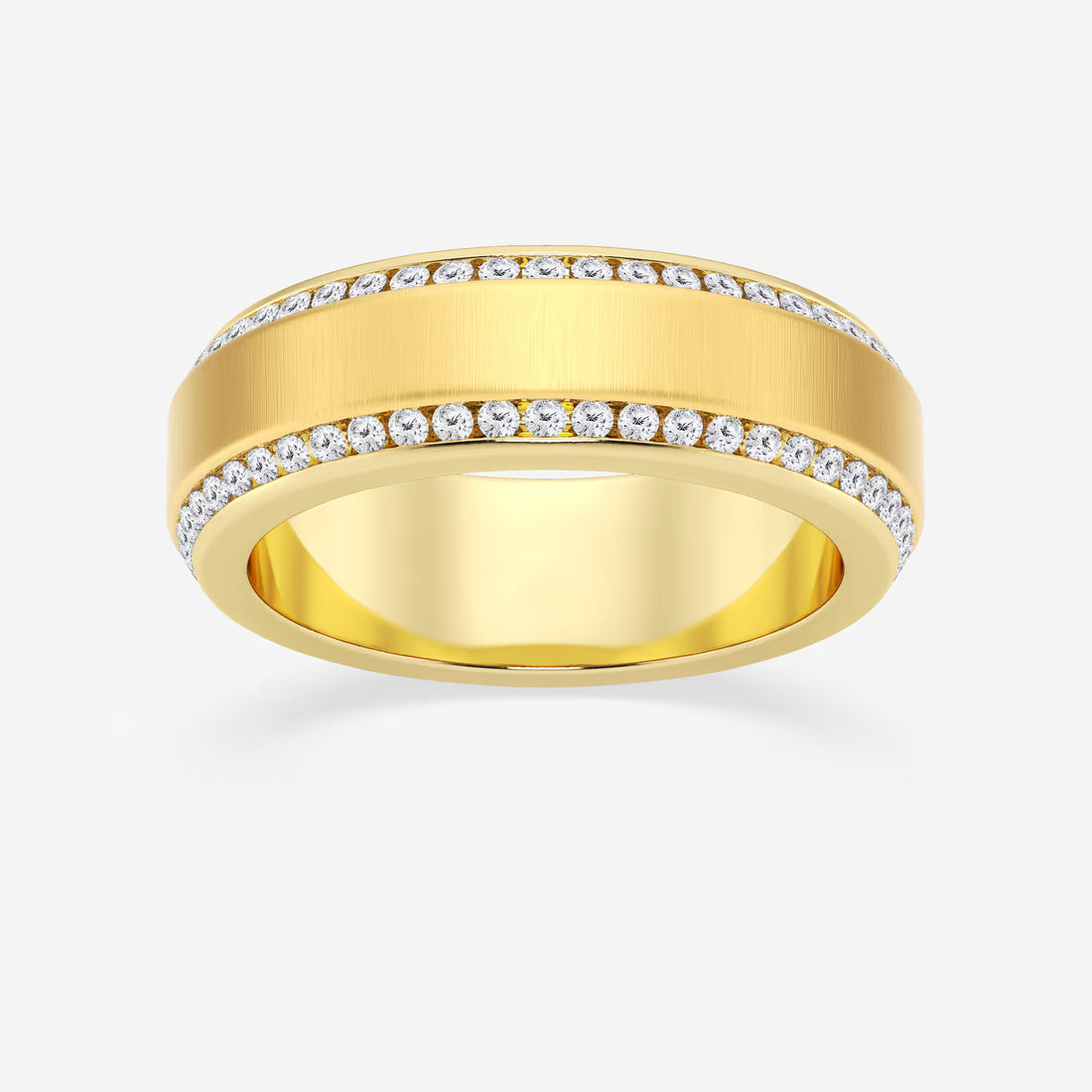 EternaBevel Round Lab-Grown Diamond Satin Finish Eternity Band