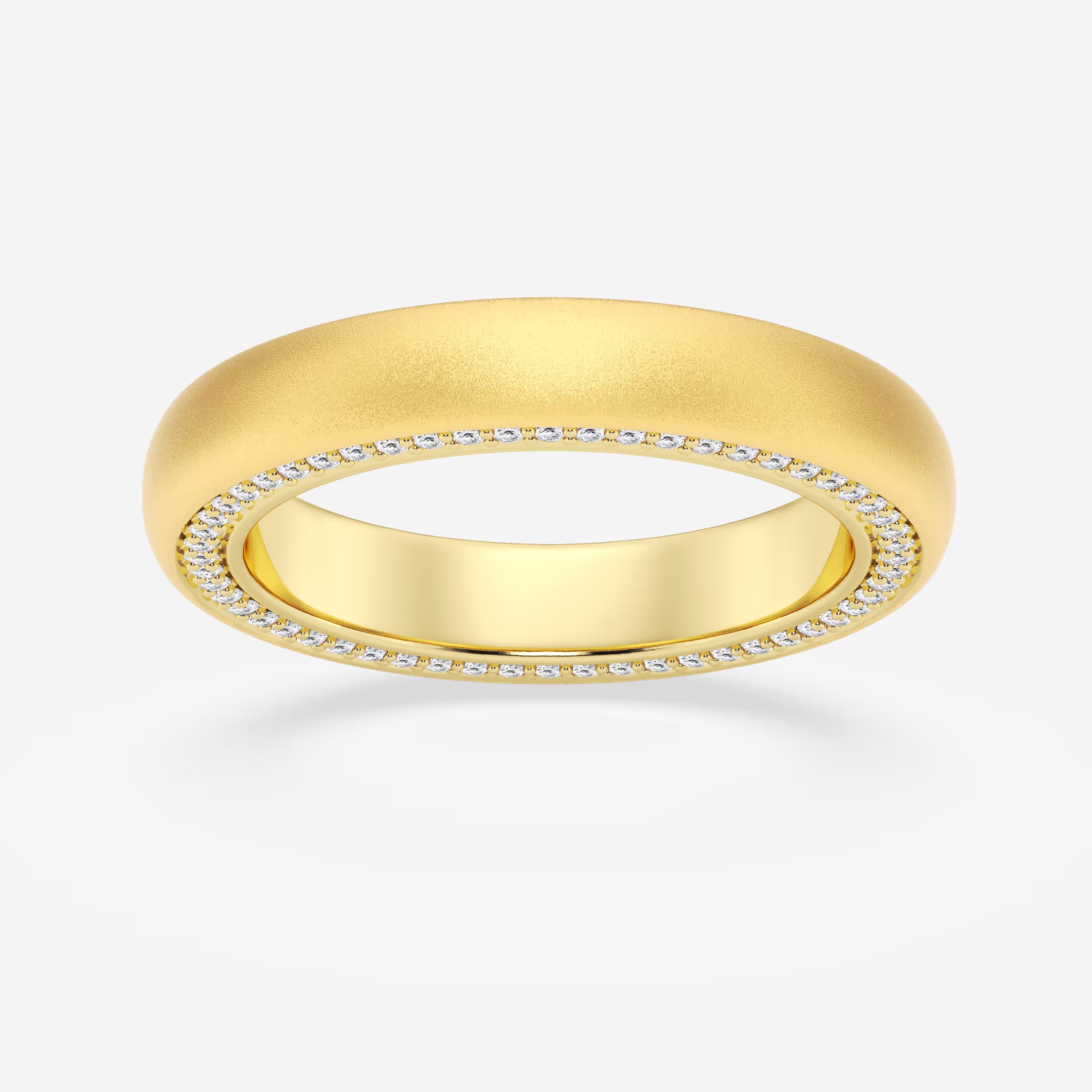 Aurelia Round Lab-Grown Diamond 4mm Domed Sandblast Eternity Band
