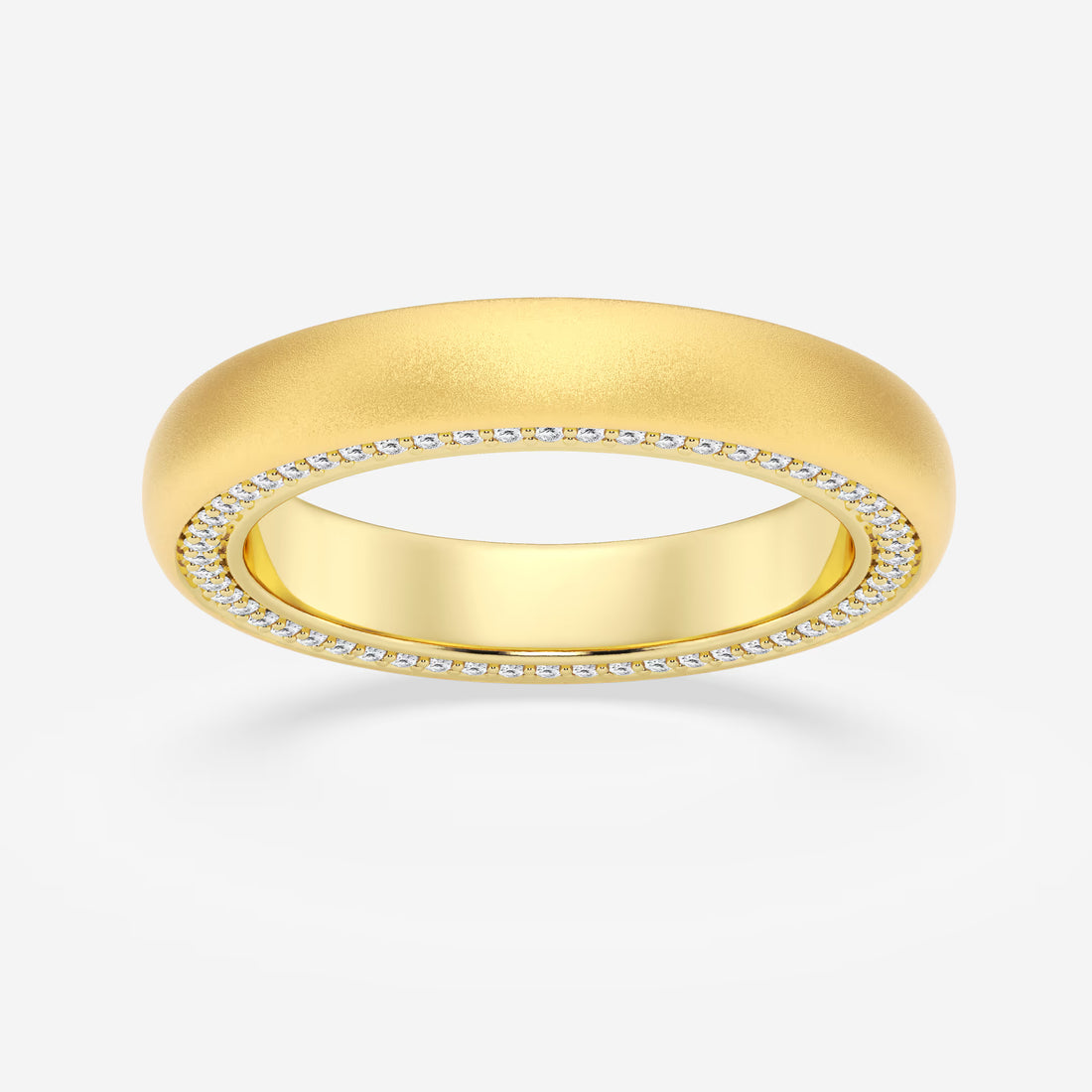 Aurelia Round Lab-Grown Diamond 4mm Domed Sandblast Eternity Band