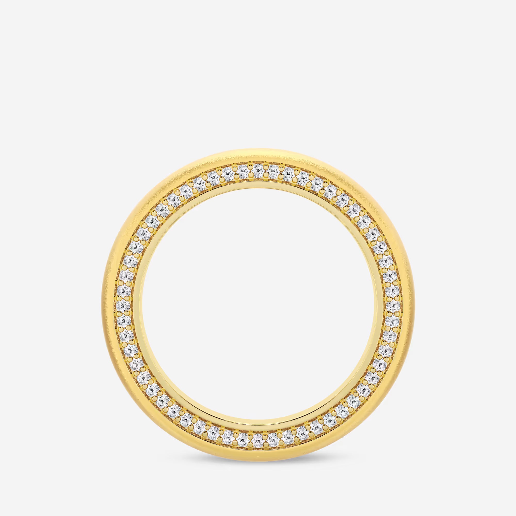 Aurelia Round Lab-Grown Diamond 4mm Domed Sandblast Eternity Band