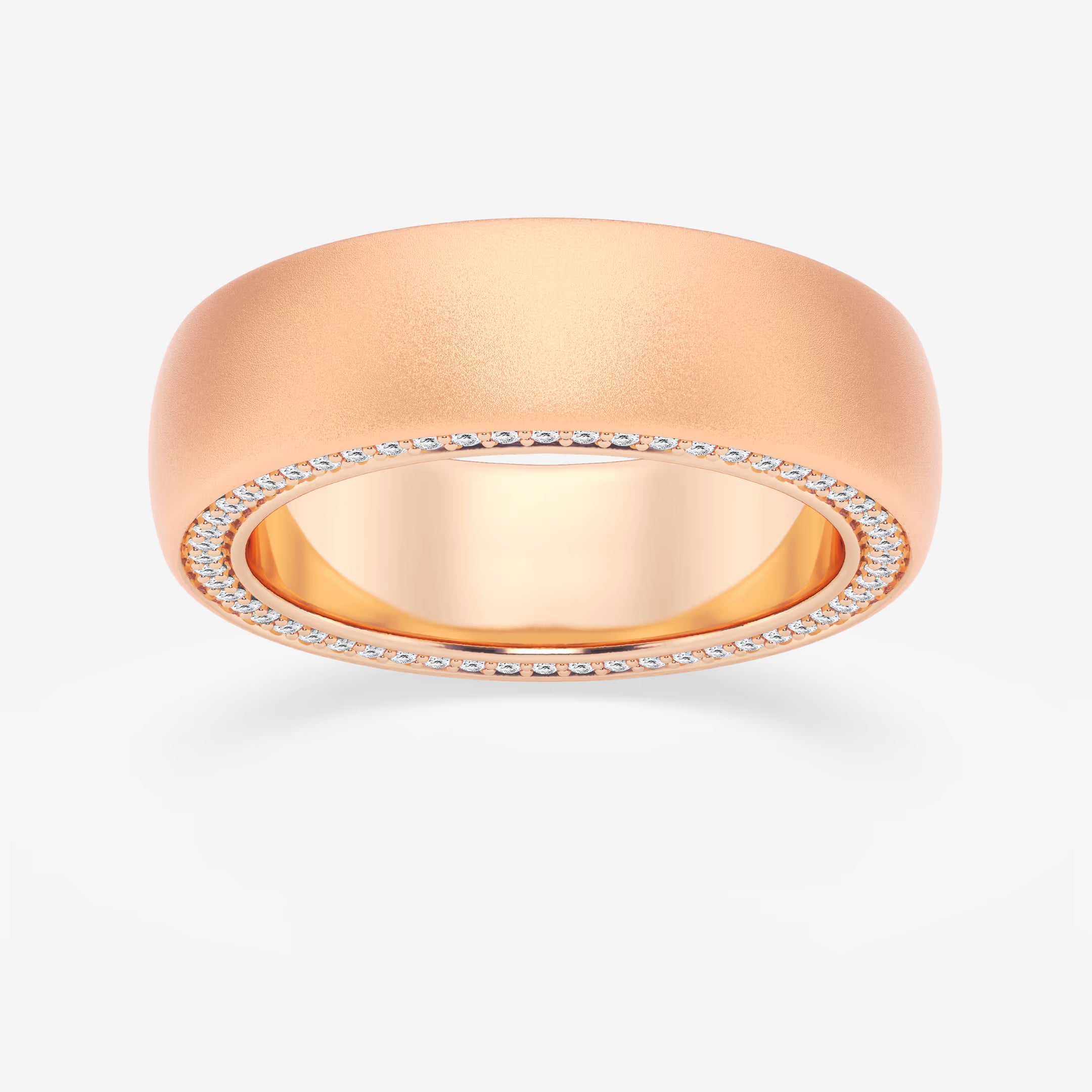 Aurelia Round Lab-Grown Diamond 4mm Domed Sandblast Eternity Band