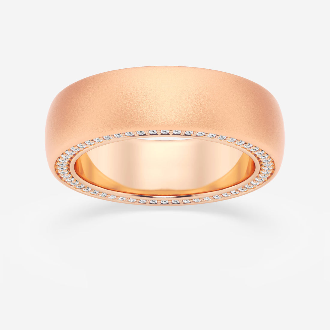 Aurelia Round Lab-Grown Diamond 4mm Domed Sandblast Eternity Band