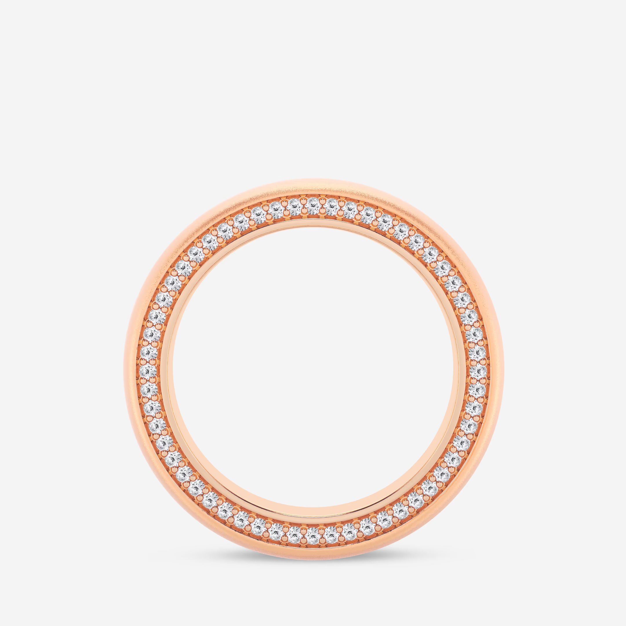 Aurelia Round Lab-Grown Diamond 4mm Domed Sandblast Eternity Band