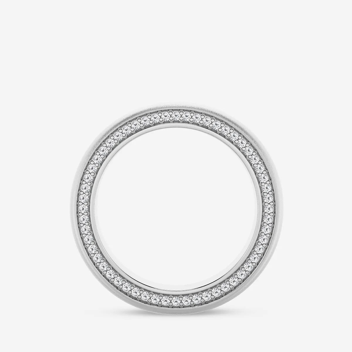 Aurelia Round Lab-Grown Diamond 4mm Domed Sandblast Eternity Band
