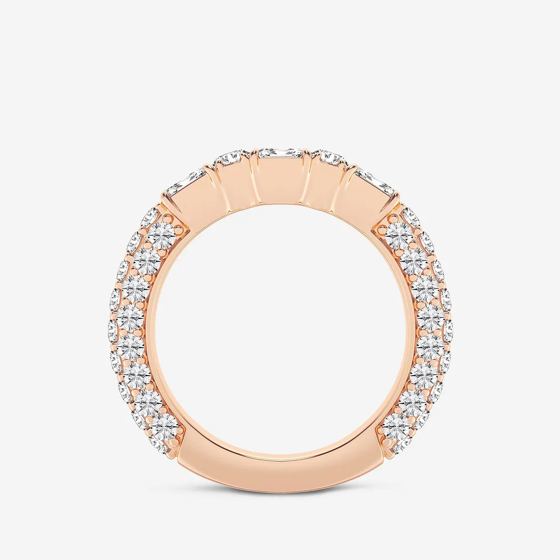 Rovelle Emerald & Round Lab-Grown Diamond Rollover Band