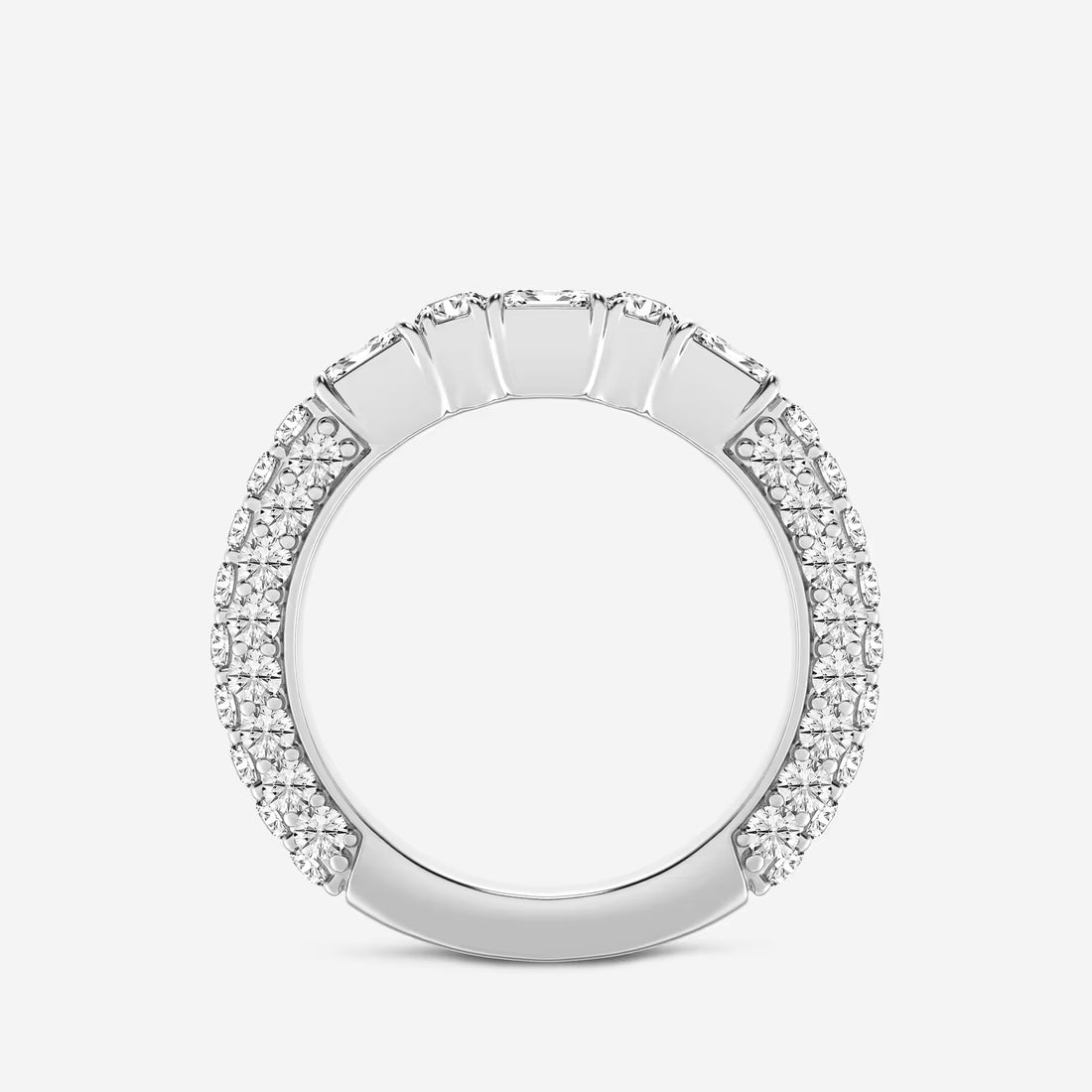 Rovelle Emerald & Round Lab-Grown Diamond Rollover Band