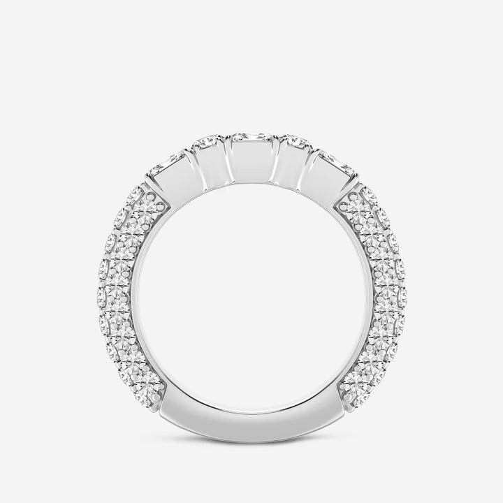 Rovelle Emerald & Round Lab-Grown Diamond Rollover Band
