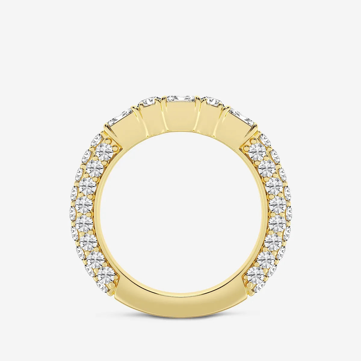 Rovelle Emerald & Round Lab-Grown Diamond Rollover Band