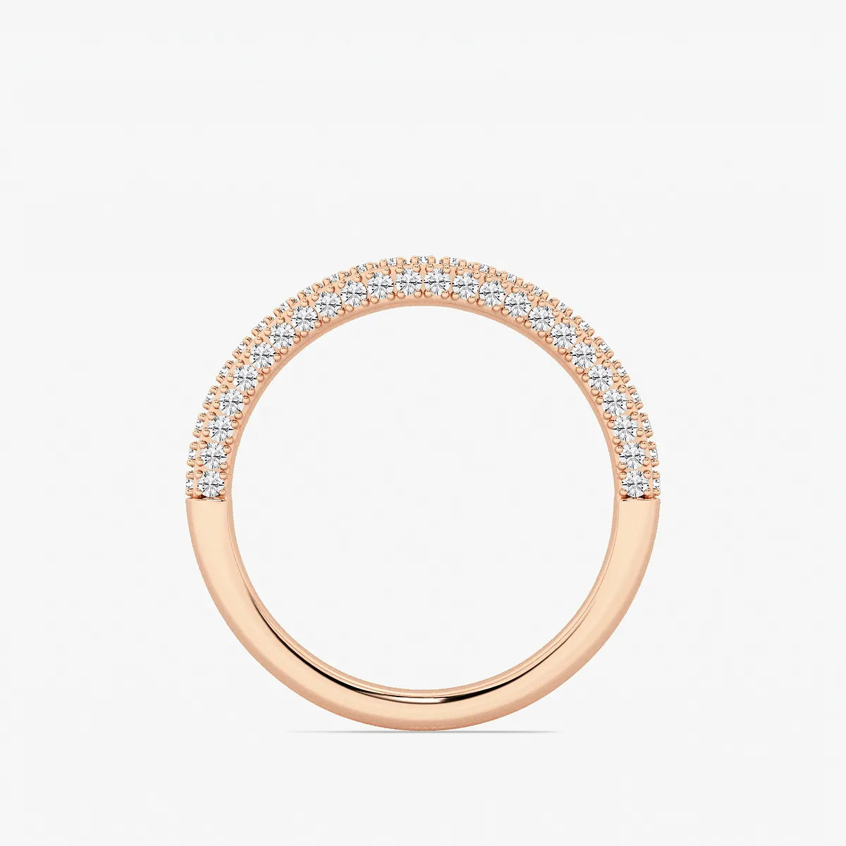 Arcelle Round Lab-Grown Diamond Prong Set Contour Wedding Band