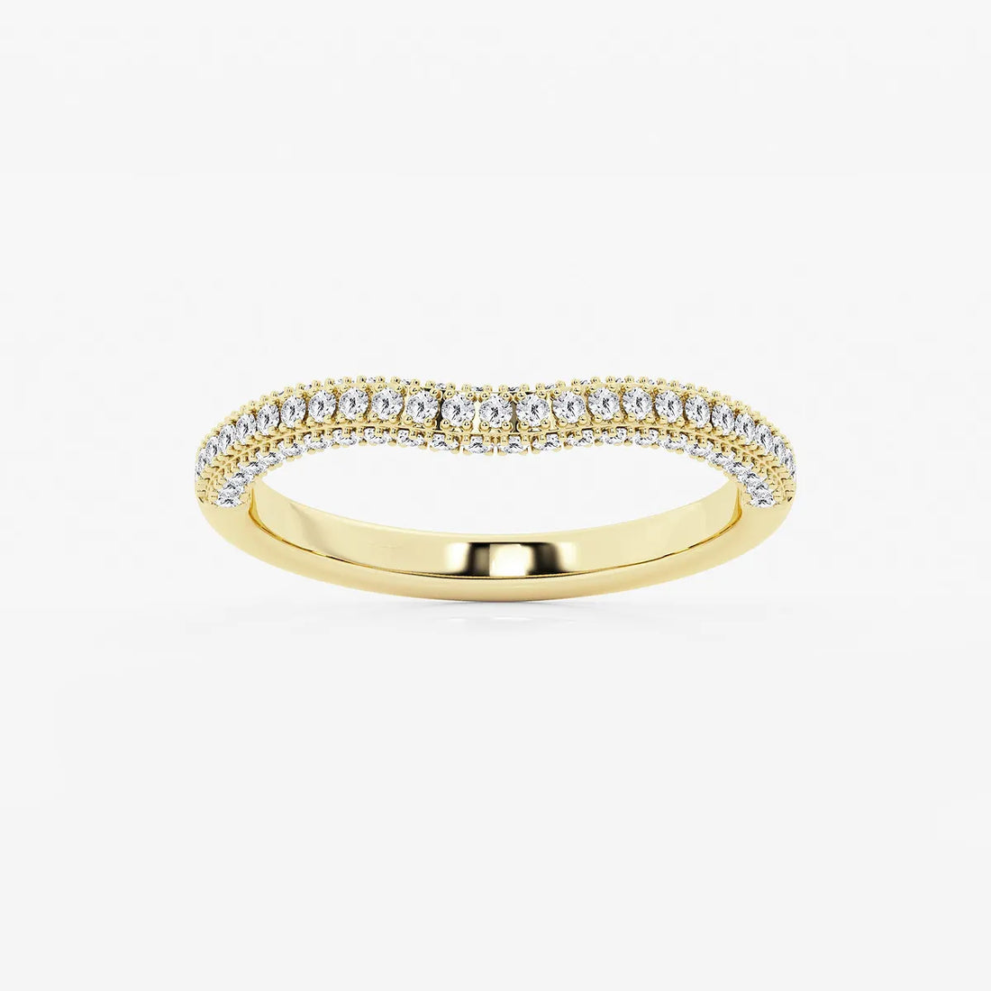 Arcelle Round Lab-Grown Diamond Prong Set Contour Wedding Band
