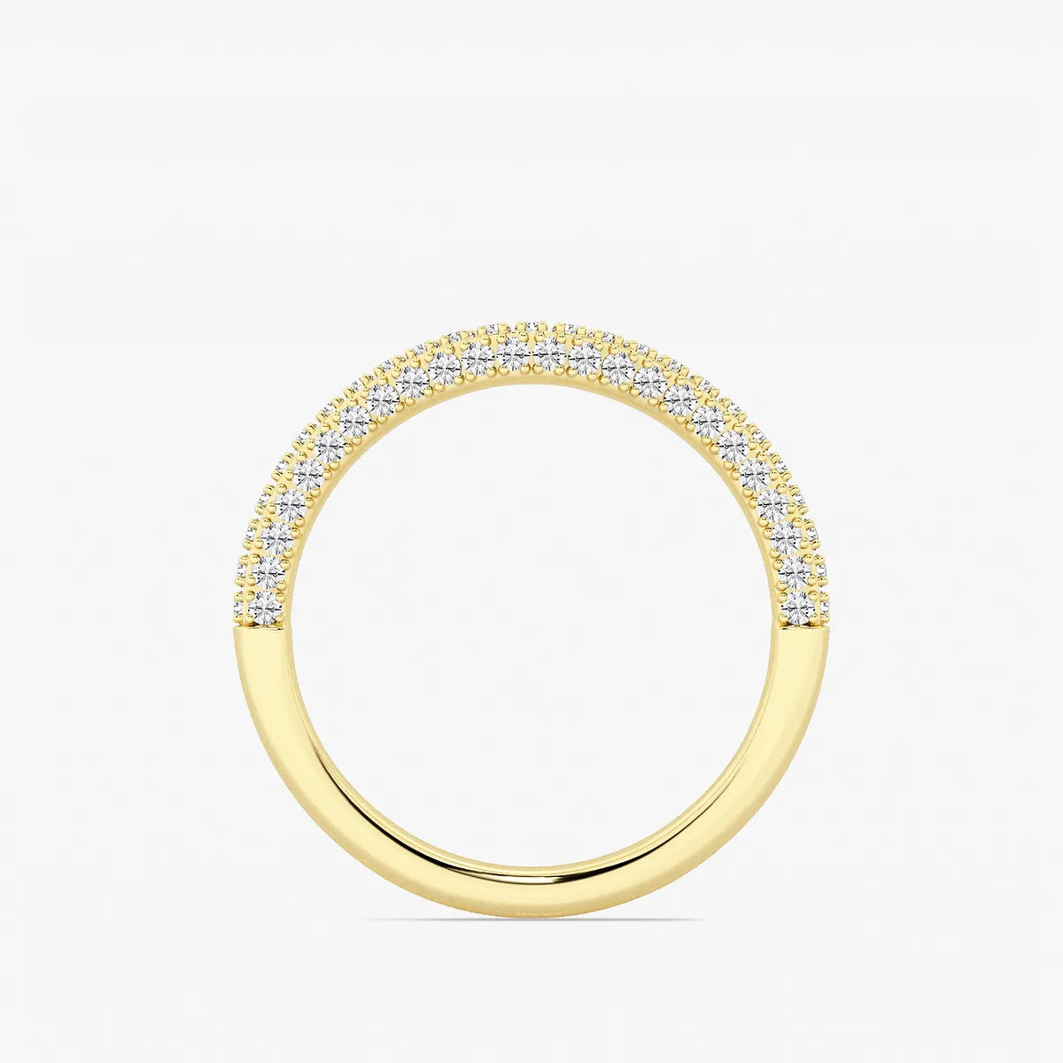 Arcelle Round Lab-Grown Diamond Prong Set Contour Wedding Band