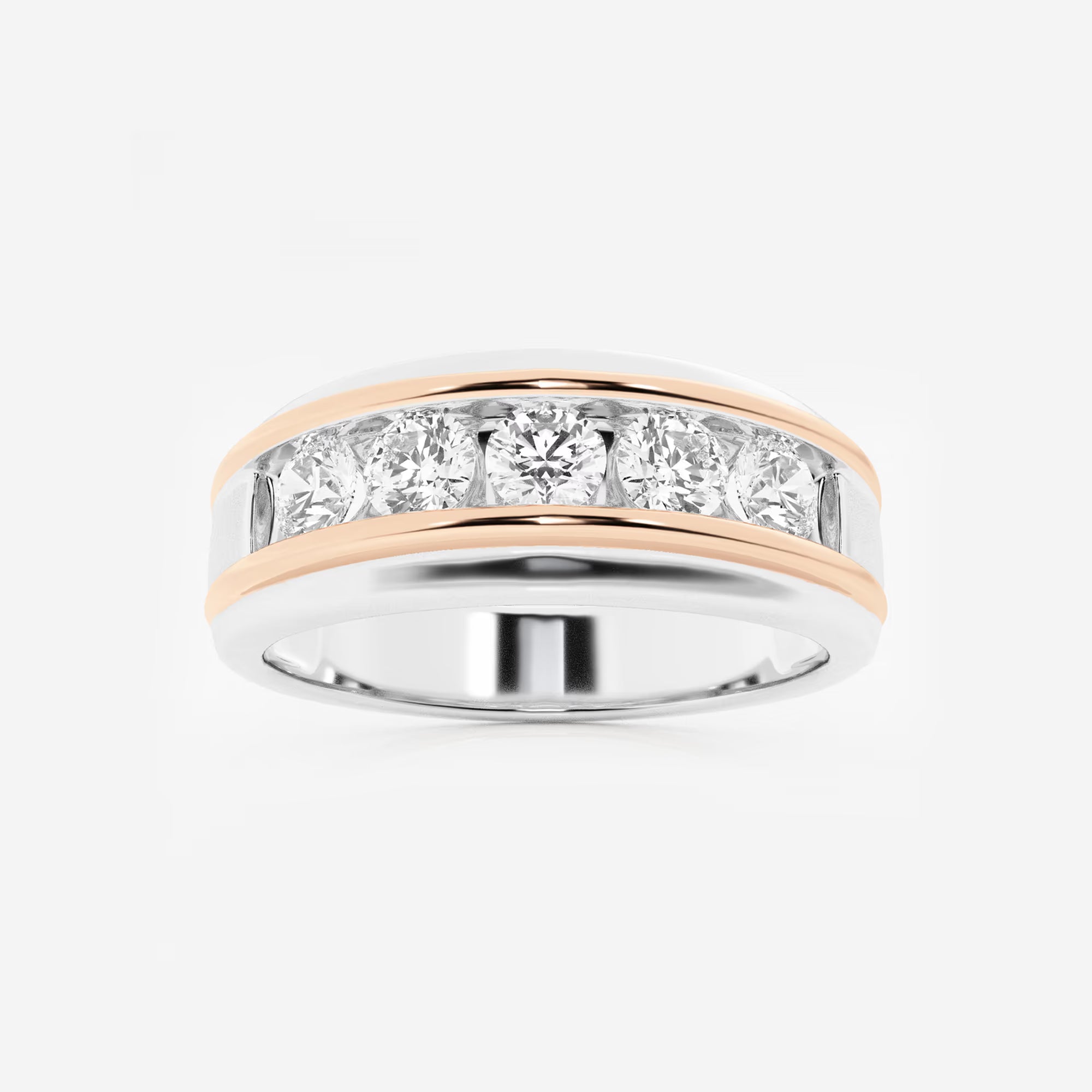 Corex Round Lab-Grown Diamond Men’s Channel Set Wedding Band