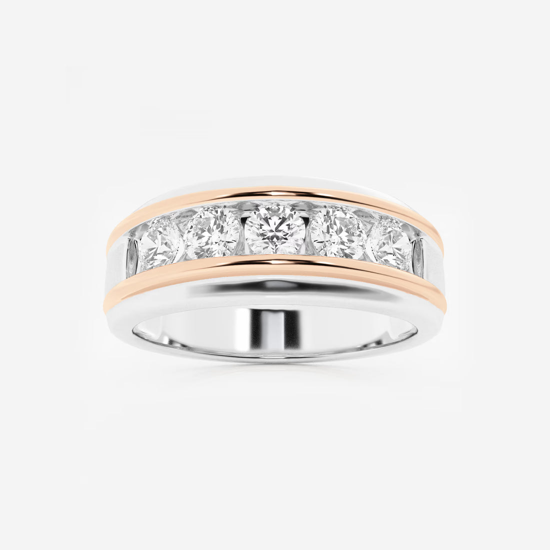 Corex Round Lab-Grown Diamond Men’s Channel Set Wedding Band