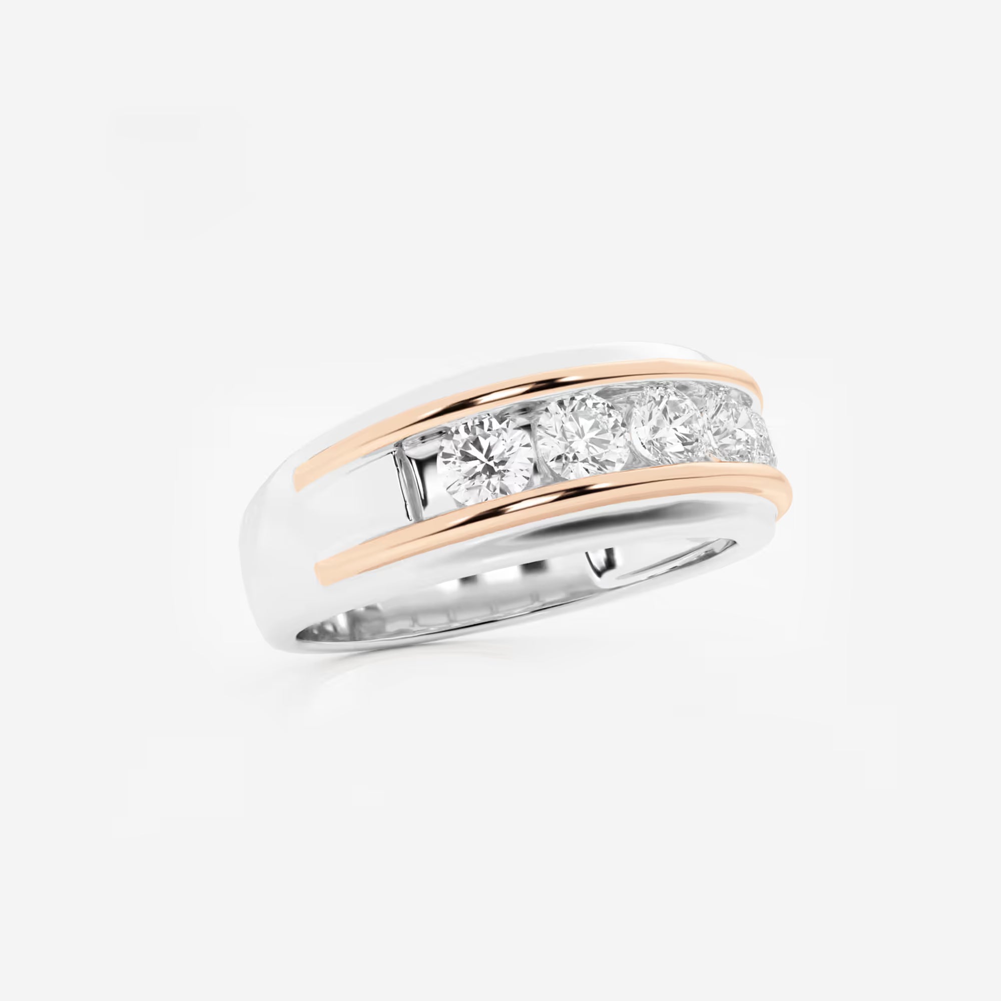 Corex Round Lab-Grown Diamond Men’s Channel Set Wedding Band