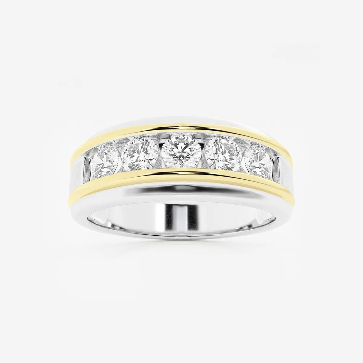 Corex Round Lab-Grown Diamond Men’s Channel Set Wedding Band