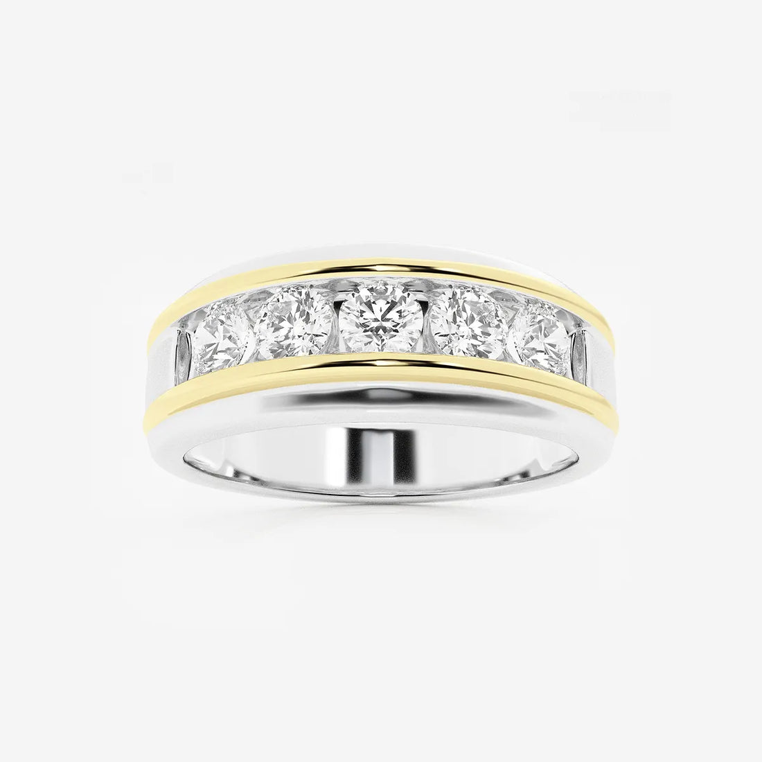 Corex Round Lab-Grown Diamond Men’s Channel Set Wedding Band