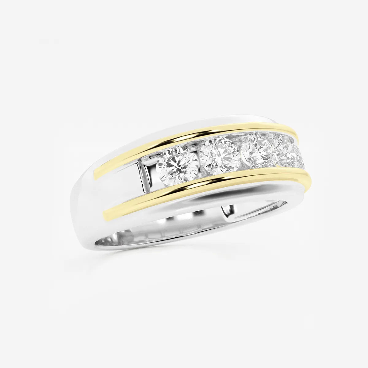 Corex Round Lab-Grown Diamond Men’s Channel Set Wedding Band