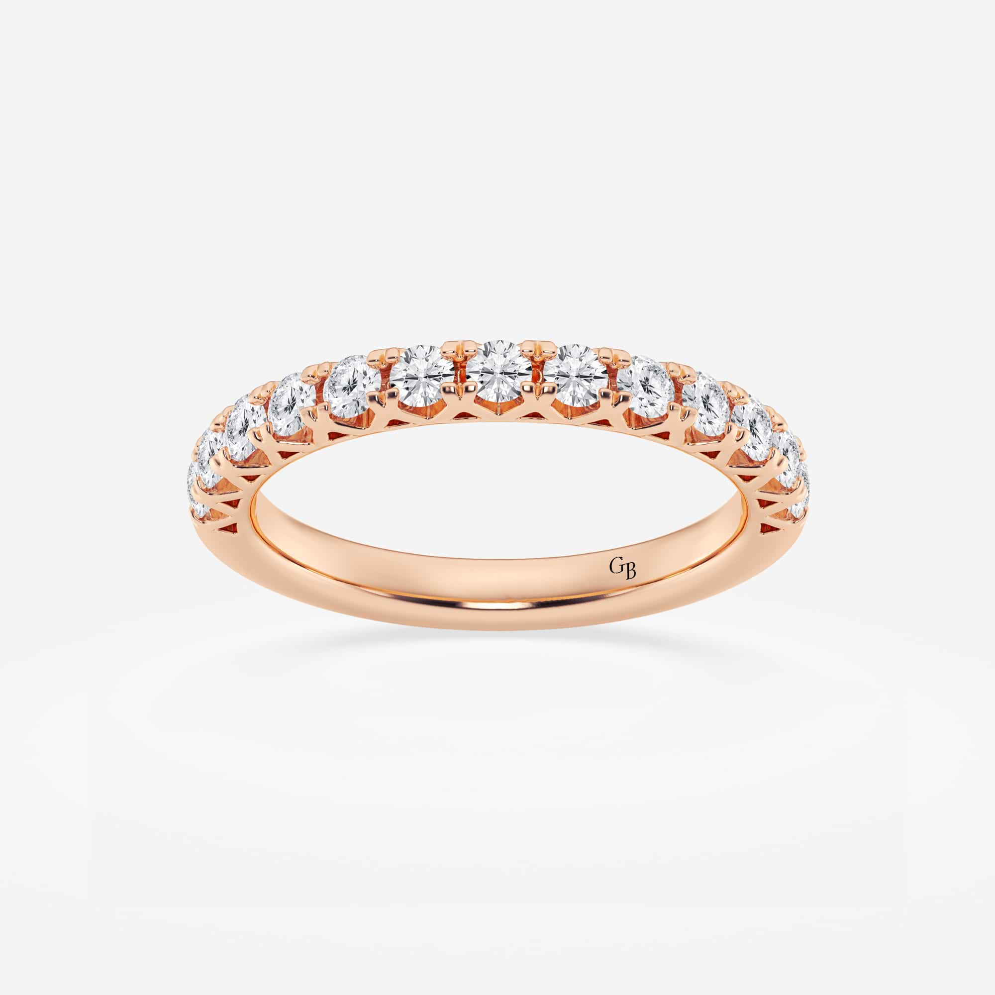 Platina Aure Round Lab-Grown Diamond Prong Set Wedding Band