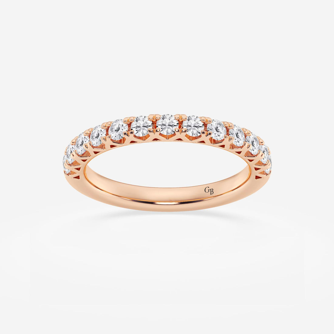 Platina Aure Round Lab-Grown Diamond Prong Set Wedding Band