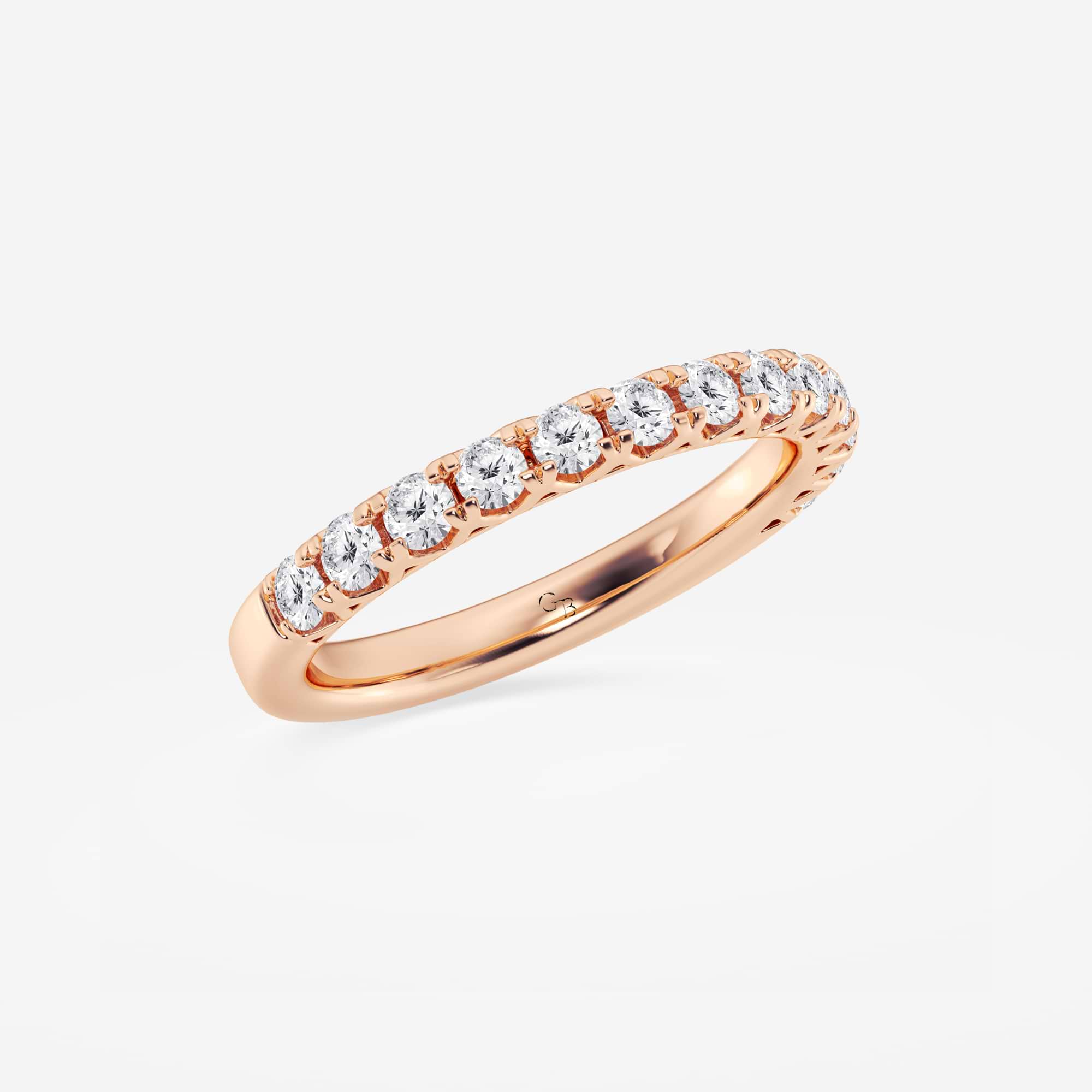 Platina Aure Round Lab-Grown Diamond Prong Set Wedding Band
